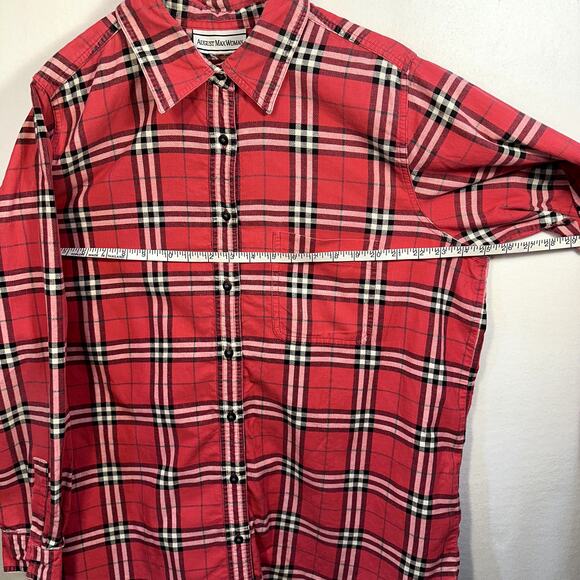 VTG August Max Woman Plaid Flannel Shirt 2X–3X Oversized Fall Gorpcore Cabincore - Picture 5 of 10